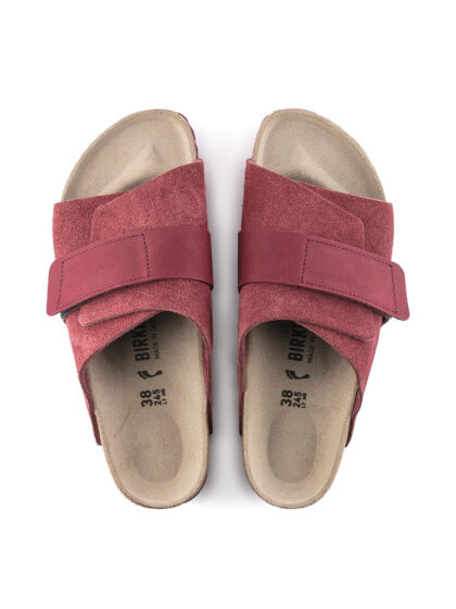 Unisex Burgundy Kyoto Regular Leather Sliders