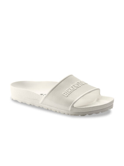 Unisex White Barbados EVA Solid Regular Width Sliders